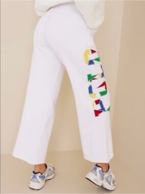 Polo by Ralph Lauren Patch Work Logo Wide Leg Ankle Sweat Pants